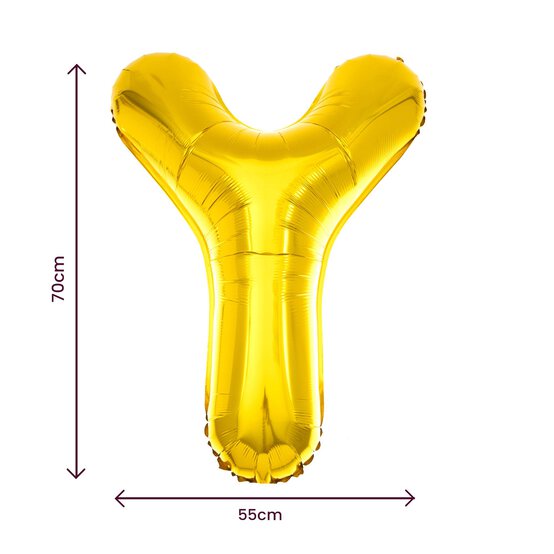 Extra Large Gold Foil Letter Y Balloon image number 2