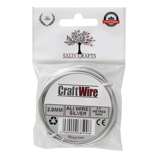 Silver Aluminium Wire 2mm x 2m