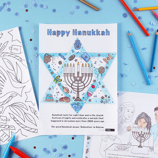 4 Free Hanukkah Colouring Downloads image number 1