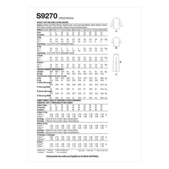 Simplicity Tops and Trousers Sewing Pattern S9270 (16-24) image number 2