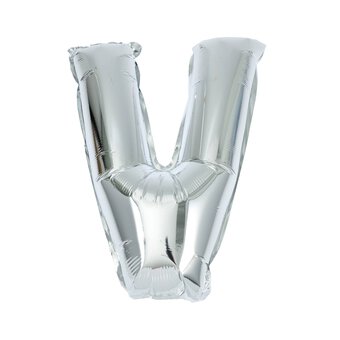 Silver Foil Letter V Balloon