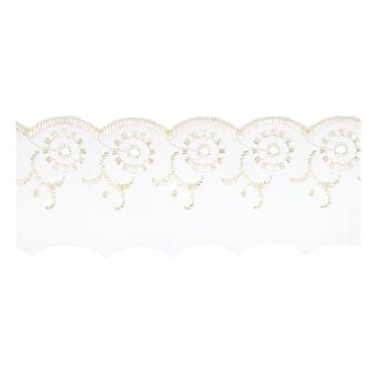Cream 50mm Broderie Anglaise Lace Trim by the Metre