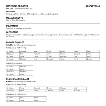 Knitcraft Autumn Flowers Blanket Digital Pattern 0246