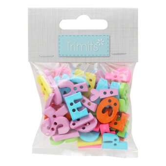 Trimits Bright Alphabet Craft Buttons 20g
