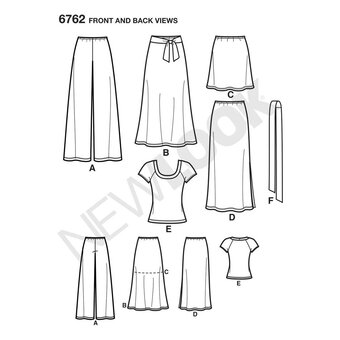 New Look Women's Separates Sewing Pattern 6762