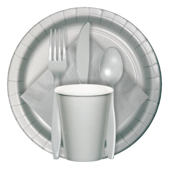 Silver Lunch Napkins 20 Pack image number 2