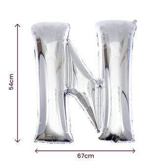Extra Large Silver Foil Letter N Balloon