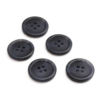 Hemline Brown Round Jacket Buttons 20mm 5 Pack