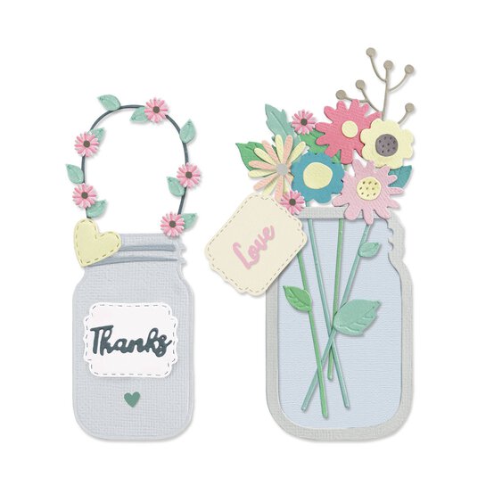 Sizzix Thinlits Jar of Flowers Dies 17 Pieces image number 3