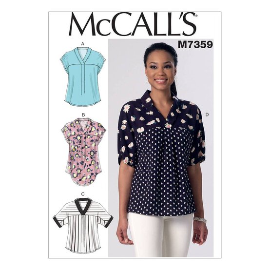 McCall&rsquo;s V-Neck Tops Sewing Pattern M7359 (L-XXL) image number 1