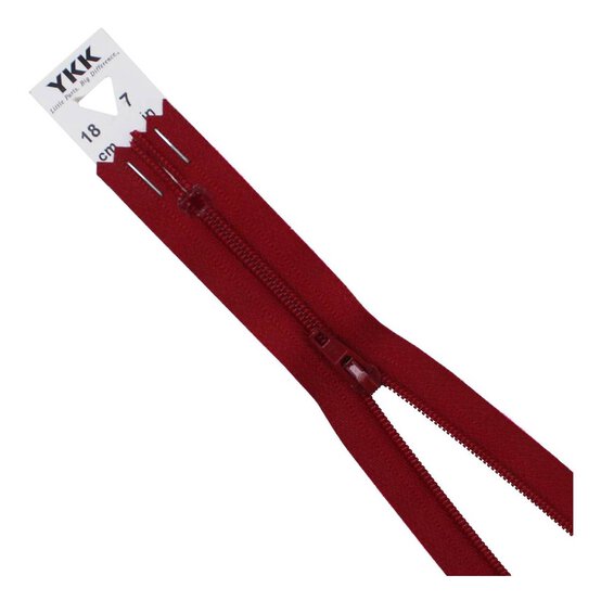 YKK Burgundy Dress and Skirt Zip 18cm image number 1