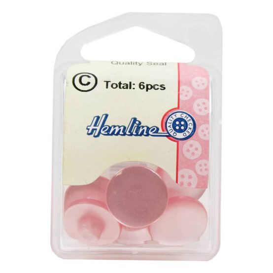 Hemline Pink Basic Knitwear Button 6 Pack image number 2