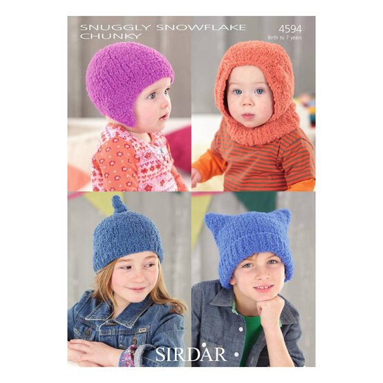 Sirdar Snowflake Chunky Hats Digital Pattern 4594 image number 1