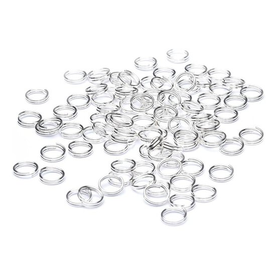 Beads Unlimited Silver Plated 7mm Split Rings 50 Pack image number 1