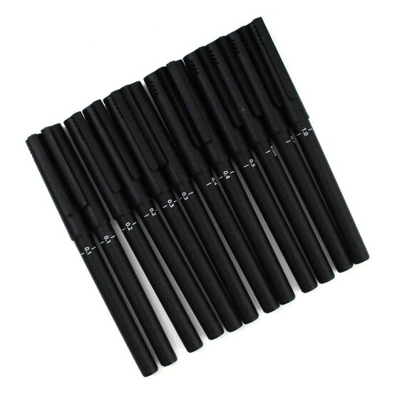 Black Fineliners 12 Pack image number 1