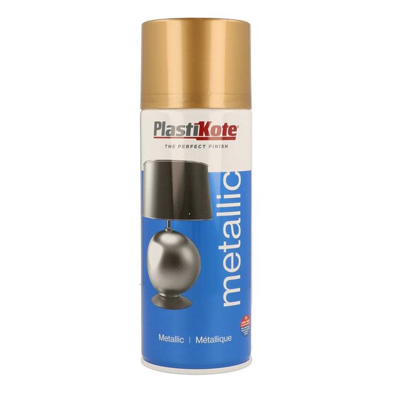 PlastiKote Gold Metallic Spray Paint 400ml image number 1