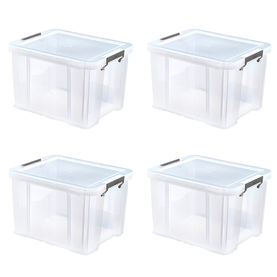 Whitefurze Allstore 36 Litre Clear Storage Box  4 Pack Bundle image number 1