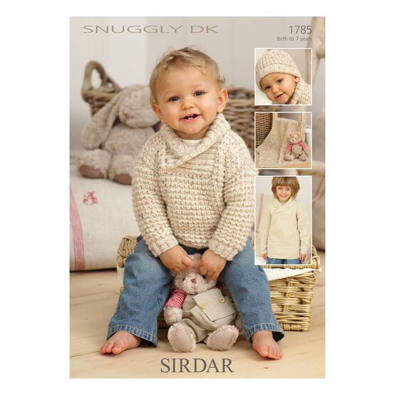 Sirdar Snuggly DK Sweater, Hat and Blanket  Digital Pattern 1785 image number 1