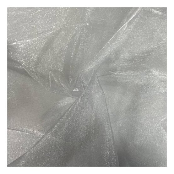 Silver Crystal Organza Fabric by the Metre image number 3