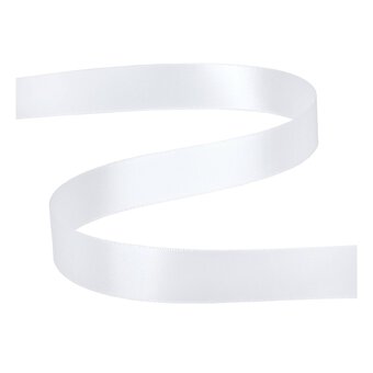 White Double-Faced Satin Ribbon 18mm x 5m