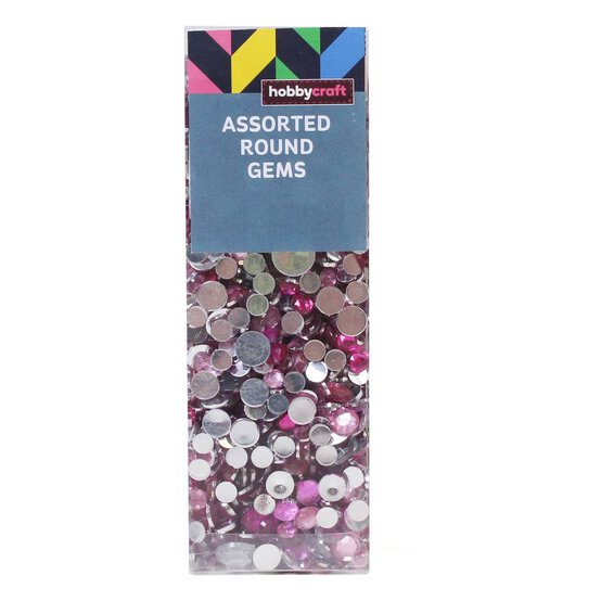Pink Assorted Round Gems 90g image number 2
