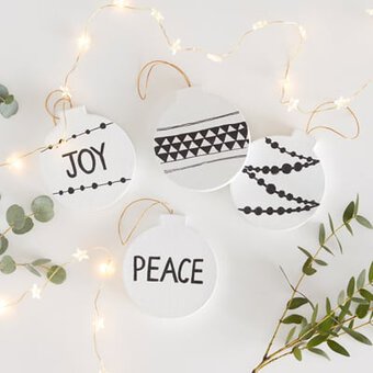 How to Make Black and White Mache Baubles