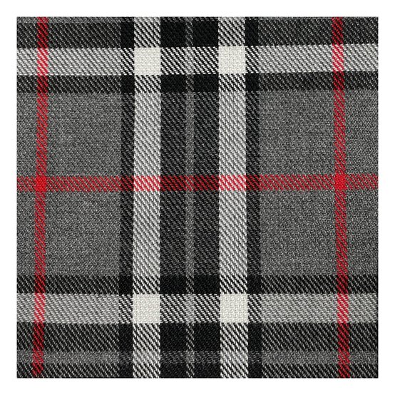 Grey and White Poly Viscose Tartan Fabric by the Metre image number 2