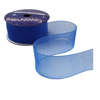 Royal Blue Organza Ribbon 25mm x 5m