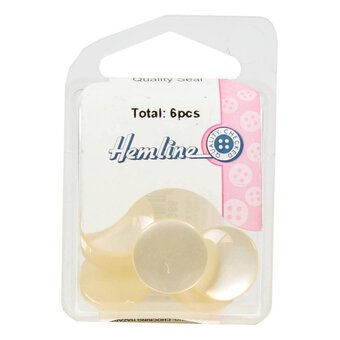 Hemline Cream Basic Knitwear Button 6 Pack