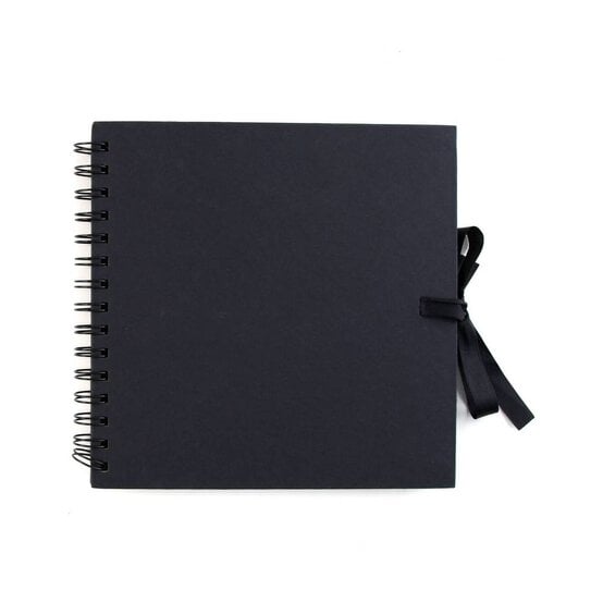 Spiral Bound Black Scrapbook 8 x 8 Inches image number 1