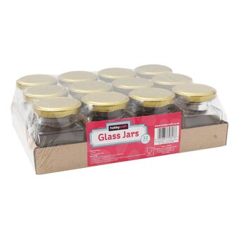 Clear Square Glass Jars 130ml 12 Pack