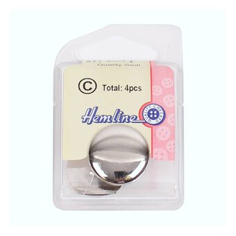 Hemline Silver Metal Blazer Button 4 Pack