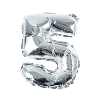 Silver Foil Number 5 Balloon