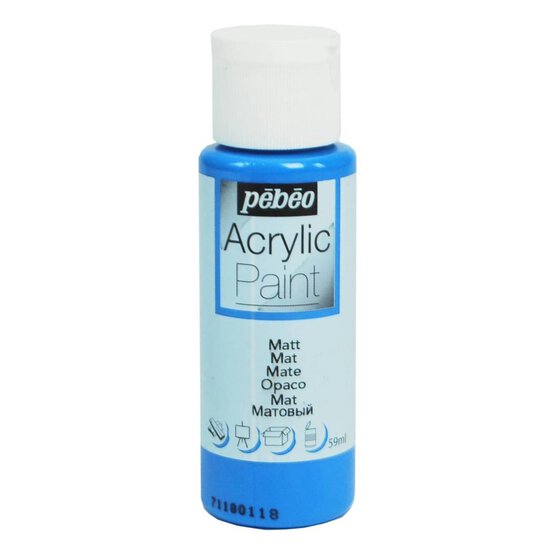 Pebeo Sea Blue Matt Acrylic Craft Paint 59ml image number 1