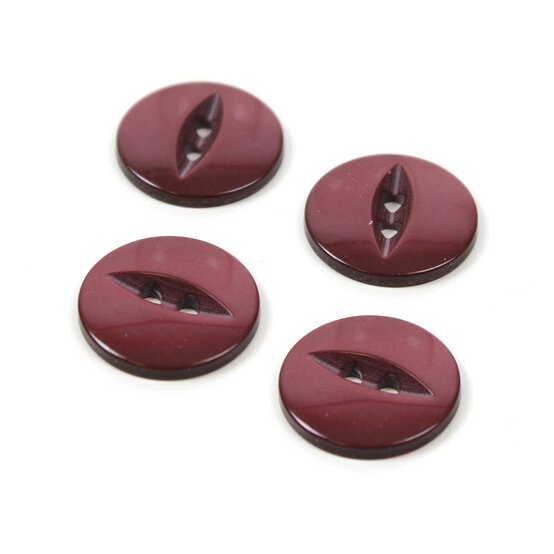 Hemline Wine Basic Fish Eye Button 4 Pack image number 1