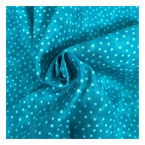 Sky Blue Spotty Cotton Textured Blender Fabric by the Metre image number 1