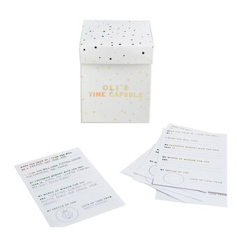 Baby Shower White and Gold Time Capsule