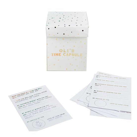 Baby Shower White and Gold Time Capsule image number 1