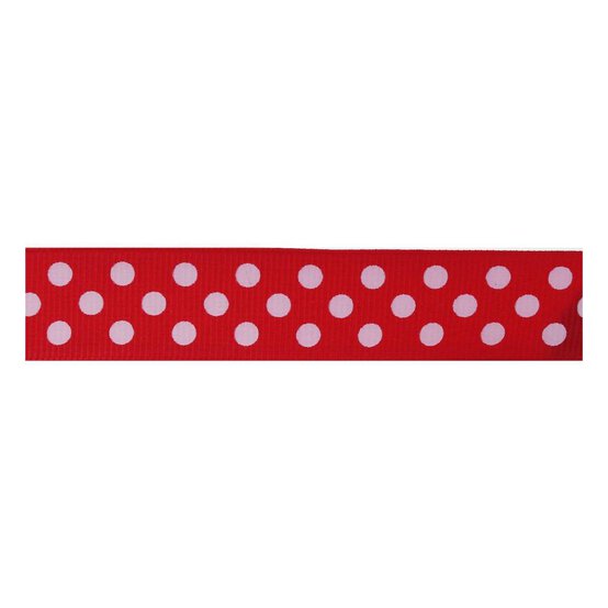 Red Spots Grosgrain Ribbon 19mm x 4m image number 2