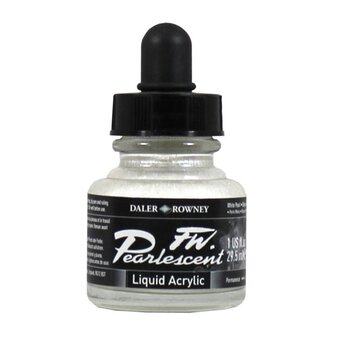 Daler-Rowney White Pearl FW Pearlescent Liquid Acrylic 29.5ml