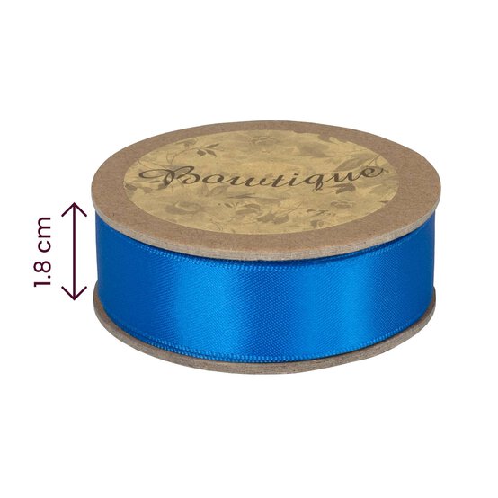 Royal Blue Double-Faced Satin Ribbon 18mm x 5m image number 4