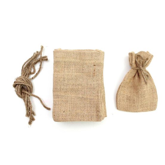 Natural Jute Bags 10 Pack image number 2