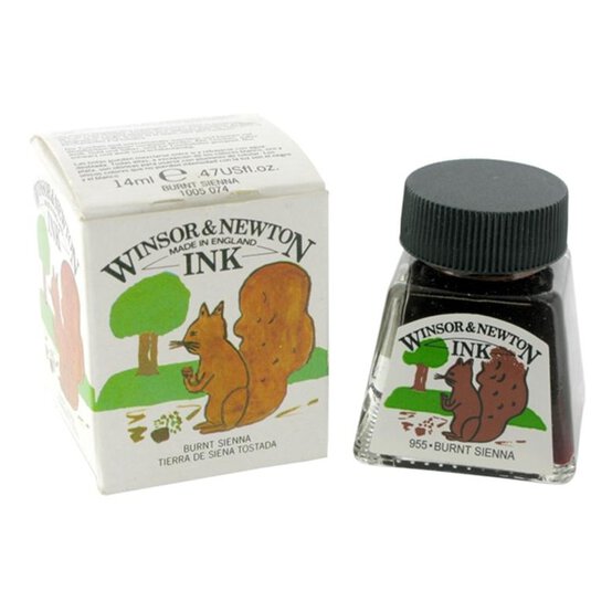 Winsor & Newton Burnt Sienna Drawing Ink 14ml image number 1