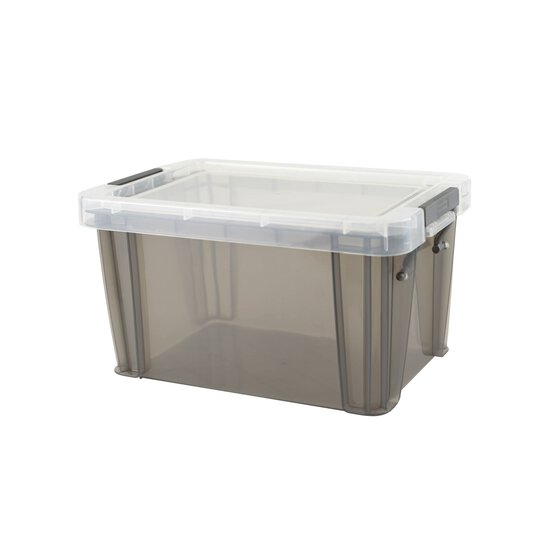 Whitefurze Allstore 1.7 Litre Transparent Grey Storage Box  image number 1