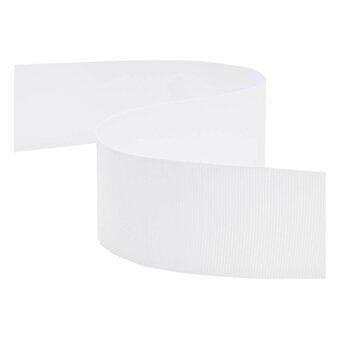 White Grosgrain Ribbon 38mm x 5m