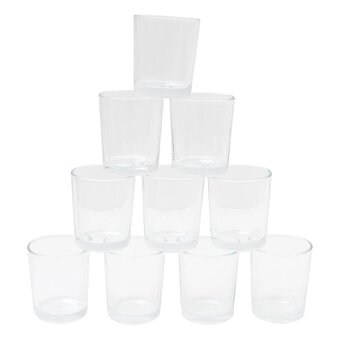 Plain Clear Tealight Holders 10 Pack