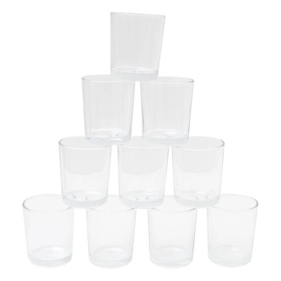 Plain Clear Tealight Holders 10 Pack image number 1