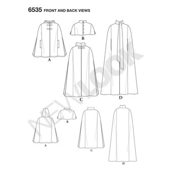 New Look Women's Cape Sewing Pattern 6535