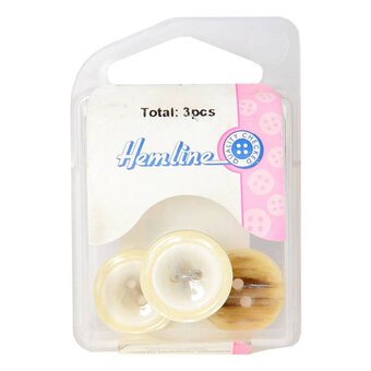 Hemline Cream Basic Knitwear Button 3 Pack