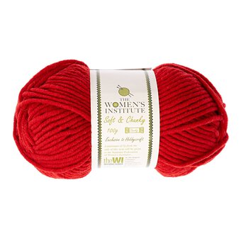 Women&rsquo;s Institute Dark Red Soft and Chunky Yarn 100g